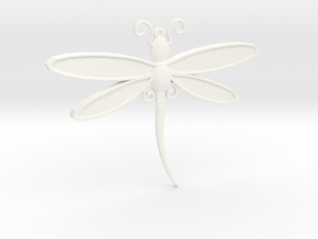 Dragonfly Pendant in White Processed Versatile Plastic