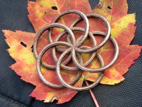Seed of Life - 4.6cm in Polished Bronzed Silver Steel