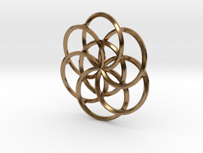 Seed of Life - 4.6cm in Natural Brass