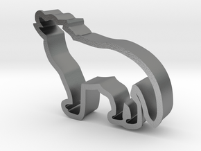 Wolf shaped cookie cutter in Natural Silver