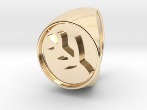 Classic Elder Sign Signet Ring Size 10 in 14k Gold Plated Brass