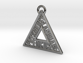 Motivation Pendant, State in Fine Detail Polished Silver