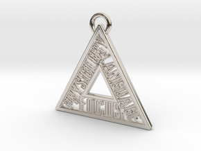 Motivation Pendant, State in Rhodium Plated Brass