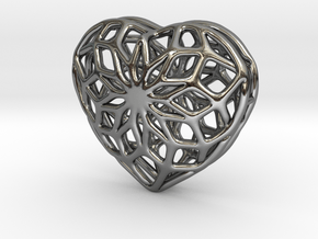 Valentine Heart - small in Fine Detail Polished Silver