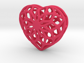 Valentine Heart - small in Pink Processed Versatile Plastic