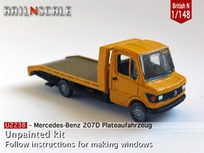 Mercedes-Benz 207D Plateau (British N 1:148) in Smooth Fine Detail Plastic