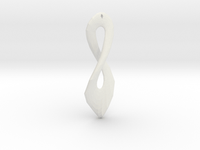Twisted Eight Earing in White Natural Versatile Plastic