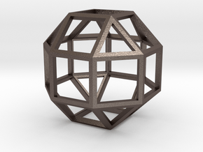 4" rhombicuboctahedron  in Polished Bronzed Silver Steel