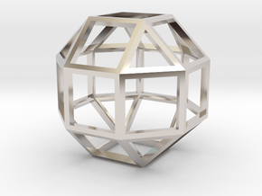 rhombicuboctahedron in Rhodium Plated Brass