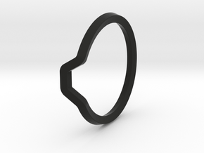 BETTER HALF Ring(HEXAGON), US size 3, d=14mm  in Black Natural Versatile Plastic: 3 / 44