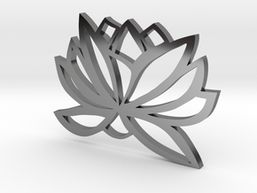 Lotus Design  in Fine Detail Polished Silver