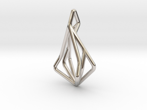 N-Line No.1 Pendant. Natural Chic in Rhodium Plated Brass
