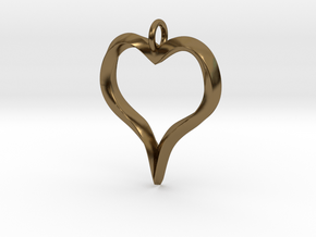 Twisted Heart pendant in Polished Bronze