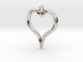 Twisted Heart pendant in Platinum