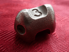 Three sided 'pepperpot' dice  in Polished Bronzed Silver Steel
