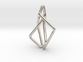 N-Line No.2 Pendant. Natural Chic in Rhodium Plated Brass