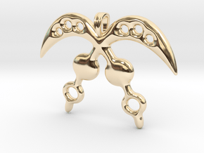AKOFENA Symbol Jewelry Pendant  in 14k Gold Plated Brass