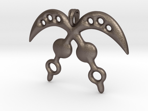 AKOFENA Symbol Jewelry Pendant  in Polished Bronzed Silver Steel