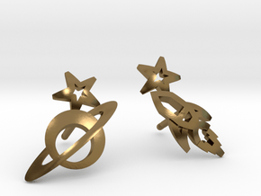 Earrings - Rocket beyond Barriers in Polished Bronze