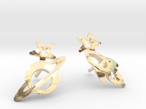 Earrings - Rocket beyond Barriers in 14k Gold Plated Brass