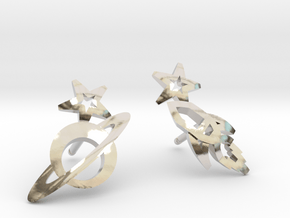 Earrings - Rocket beyond Barriers in Rhodium Plated Brass