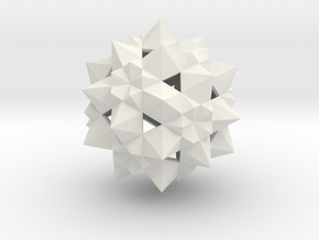 Stellated Icosidodecahedron  in White Natural Versatile Plastic