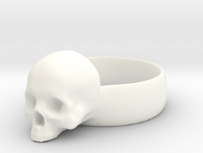Skull Ring in White Processed Versatile Plastic