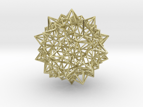 Stellated Icosidodecahedron - Wireframe in 18k Gold Plated Brass