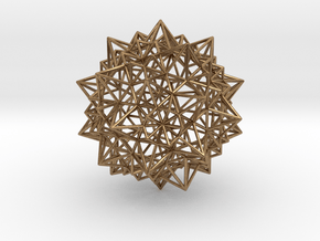 Stellated Icosidodecahedron - Wireframe in Natural Brass