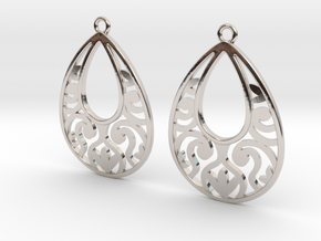  Teardrop Filigree Earrings in Platinum