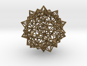 Stellated Icosidodecahedron - Wireframe in Natural Bronze