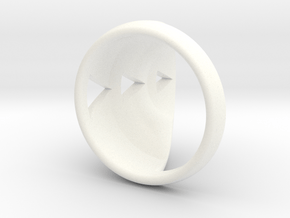 Curved Claw Ring in White Processed Versatile Plastic