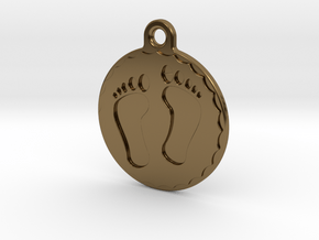 Baby Feet -  Charm / Pendant in Polished Bronze