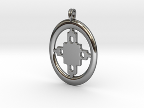 DAME DAME Symbol Jewelry Pendant in Fine Detail Polished Silver