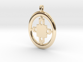 DAME DAME Symbol Jewelry Pendant in 14k Gold Plated Brass