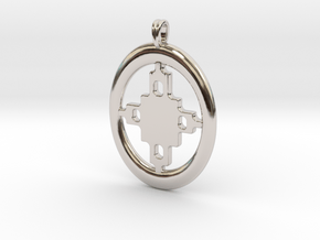 DAME DAME Symbol Jewelry Pendant in Rhodium Plated Brass