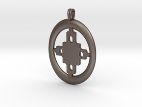 DAME DAME Symbol Jewelry Pendant in Polished Bronzed Silver Steel