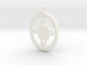 DAME DAME Symbol Jewelry Pendant in White Processed Versatile Plastic