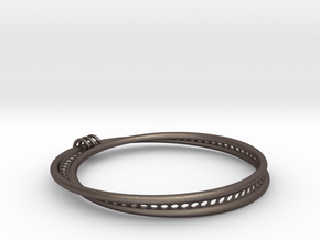 Möbius Snake Bracelet (Large) in Polished Bronzed Silver Steel