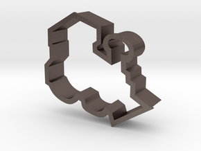 Train Engine Cookie Cutter in Polished Bronzed Silver Steel