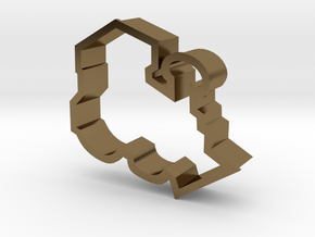 Train Engine Cookie Cutter in Polished Bronze