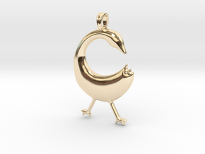 SANKOFA Symbol Jewelry Pendant in 14K Yellow Gold