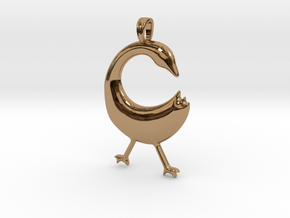 SANKOFA Symbol Jewelry Pendant in Polished Brass