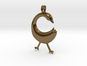 SANKOFA Symbol Jewelry Pendant in Polished Bronze