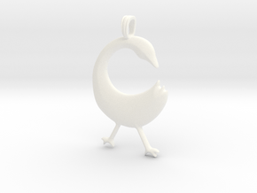 SANKOFA Symbol Jewelry Pendant in White Processed Versatile Plastic