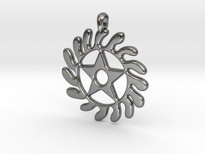 SESA WO SUBAN Symbol Jewelry Pendant in Polished Silver