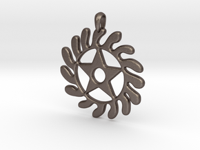 SESA WO SUBAN Symbol Jewelry Pendant in Polished Bronzed Silver Steel