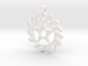 SESA WO SUBAN Symbol Jewelry Pendant in White Processed Versatile Plastic