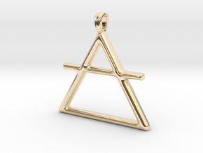 AIR Alchemy symbol Jewelry pendant in 14K Yellow Gold