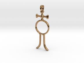 ALCHOOL Alchemy Symbol Jewelry Pendant in Polished Brass